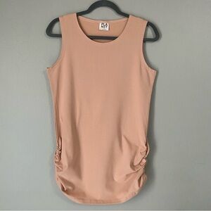 Planet Lauren G Tank Size 10 to 14 Pink Cotton Spandex Fitted Tunic Ruche Basic
